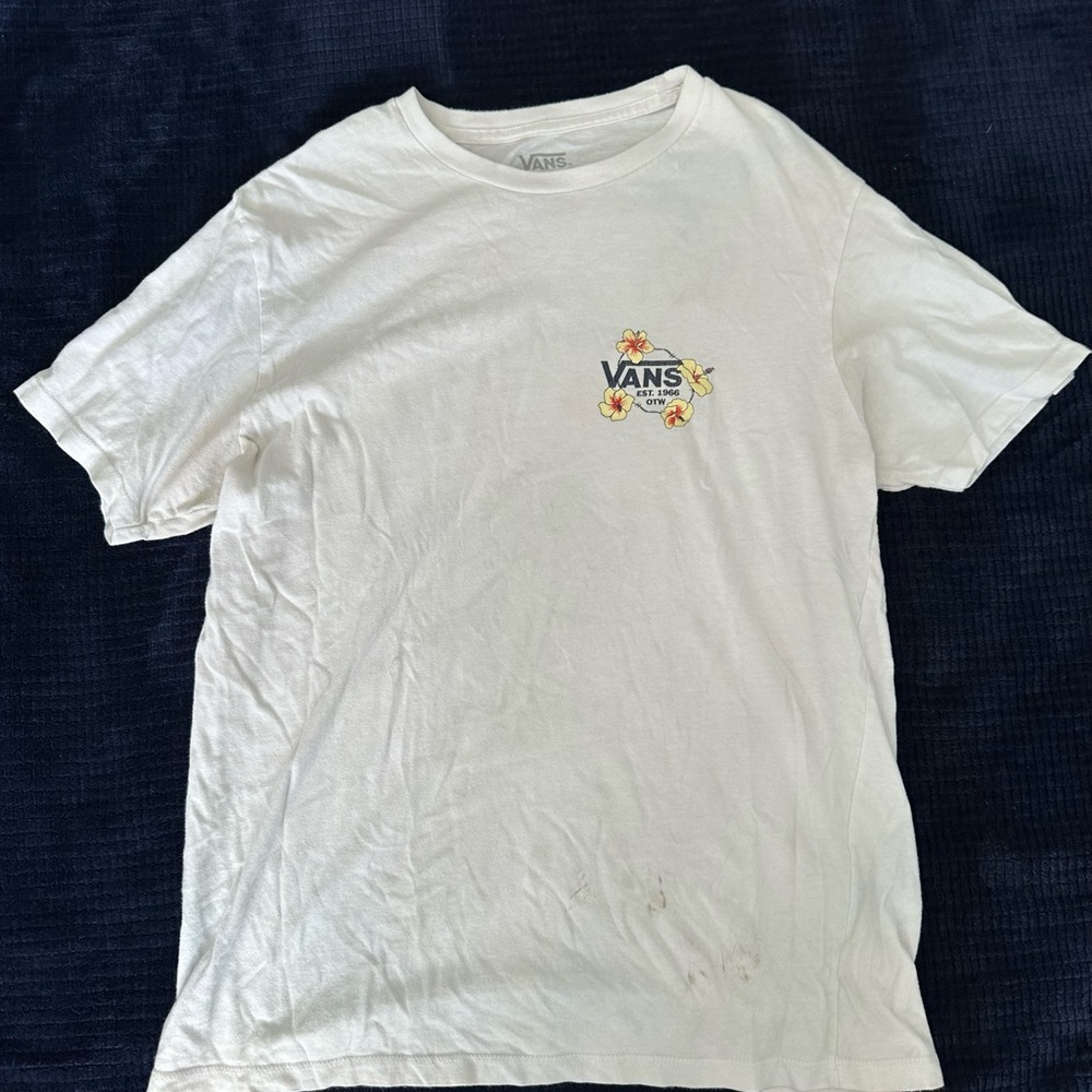 Vans White Tee with Floral Logo